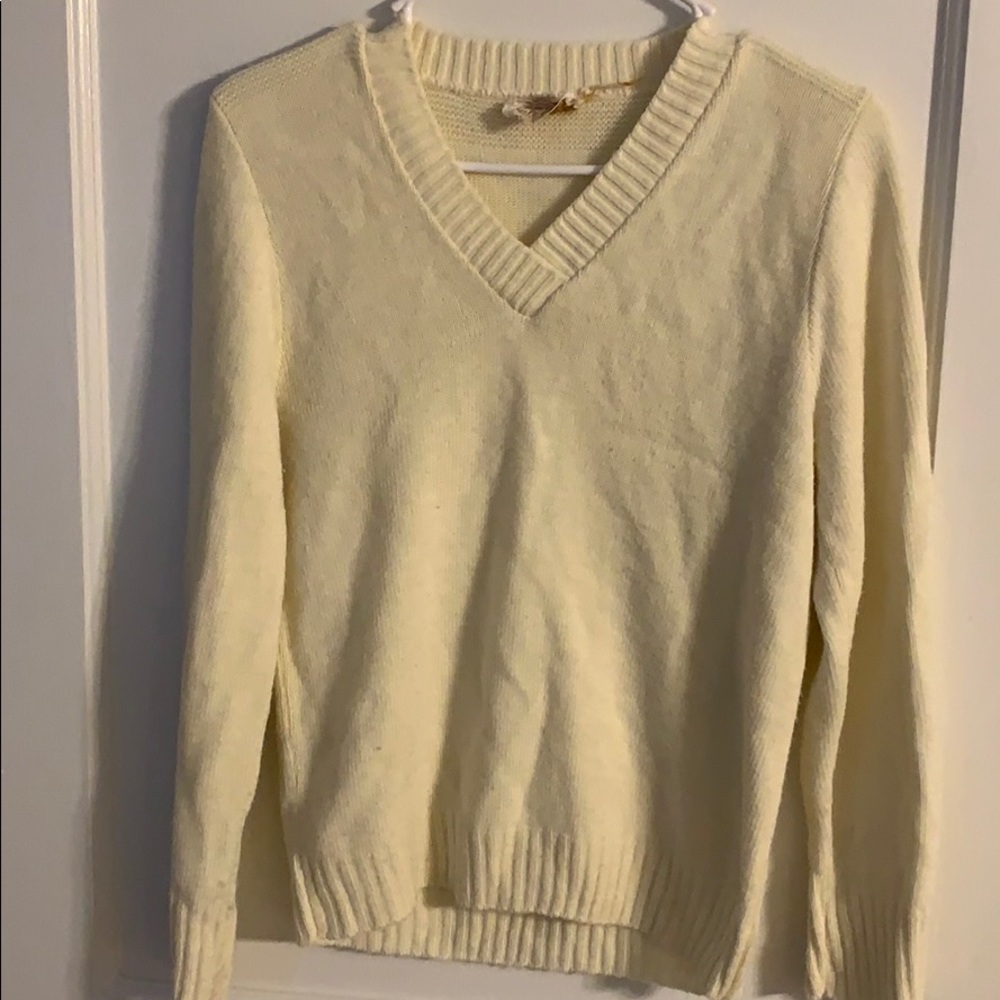 Vintage cream v neck sweater